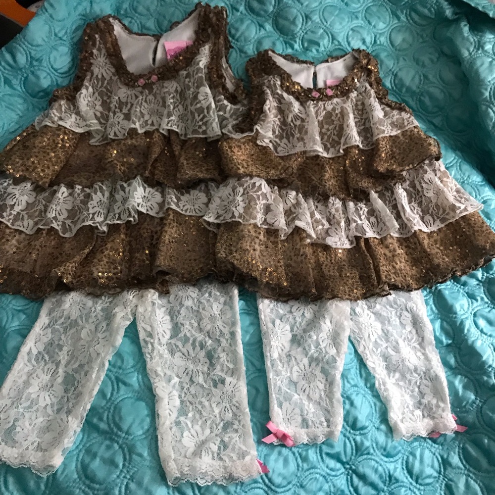 3T/6-12 M Lipstik👄Girls Sister Set party dresses